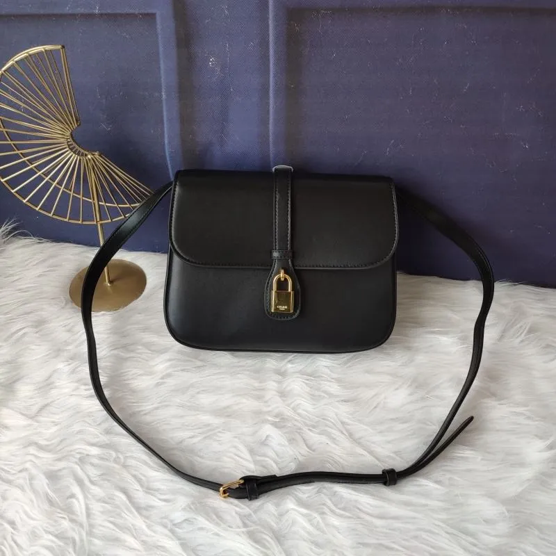 Celine Black Leather Crossbody Satchel Bag