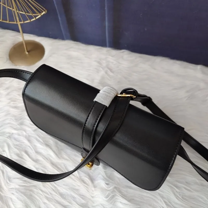 Celine Black Leather Crossbody Satchel Bag - Image 4