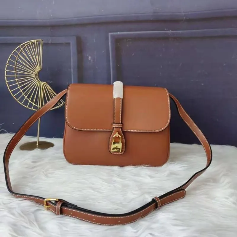 Celine Brown Leather Satchel Crossbody Bag 619