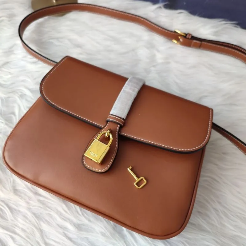 Celine Brown Leather Satchel Crossbody Bag 619 - Image 4