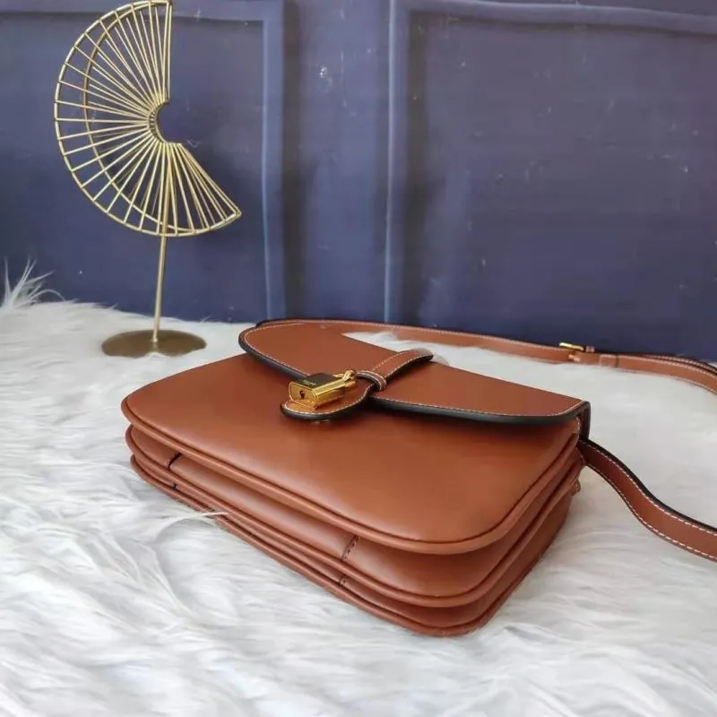 Celine Brown Leather Satchel Crossbody Bag 619 - Image 5
