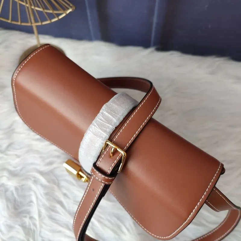 Celine Brown Leather Satchel Crossbody Bag 619 - Image 6