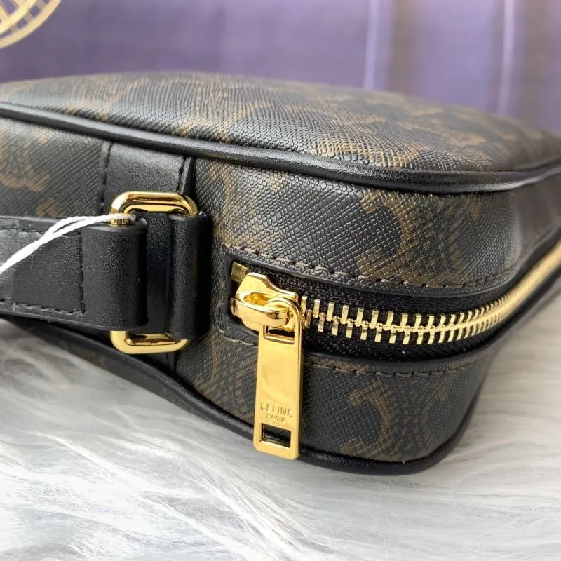 Celine Dark Brown Monogram Crossbody Bag 620 - Image 6