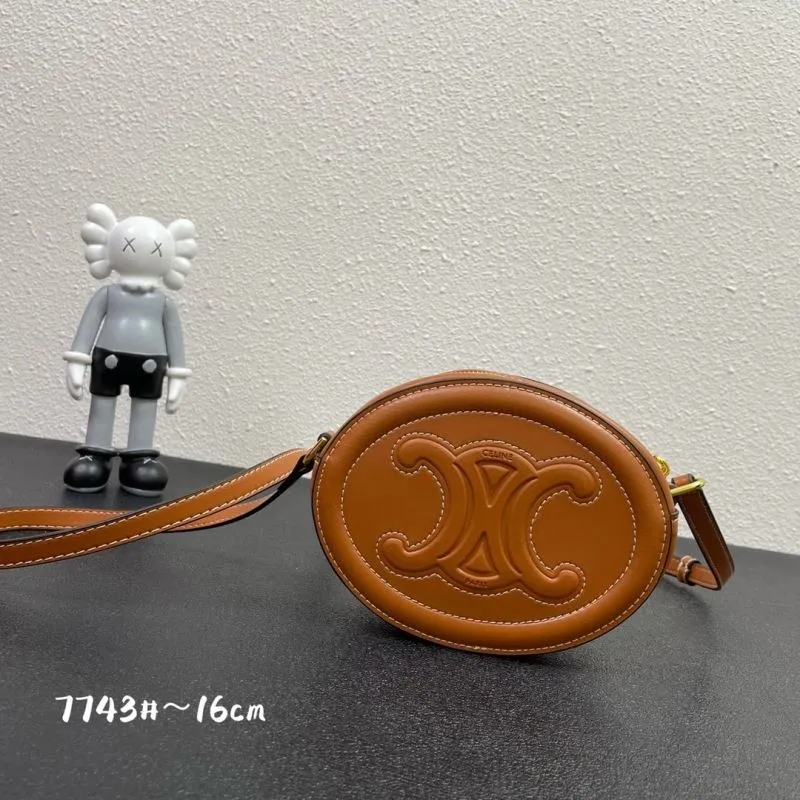 Celine Brown Oval Crossbody Bag 7743 16cm - Image 3
