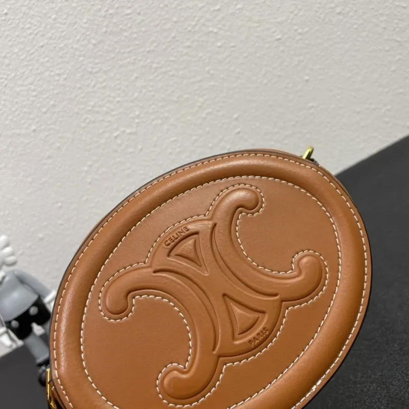 Celine Brown Oval Crossbody Bag 7743 16cm - Image 4