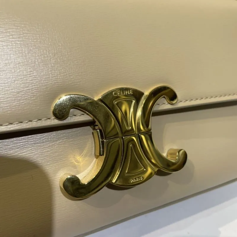 Celine Beige Satchel Bag 624 - Image 5