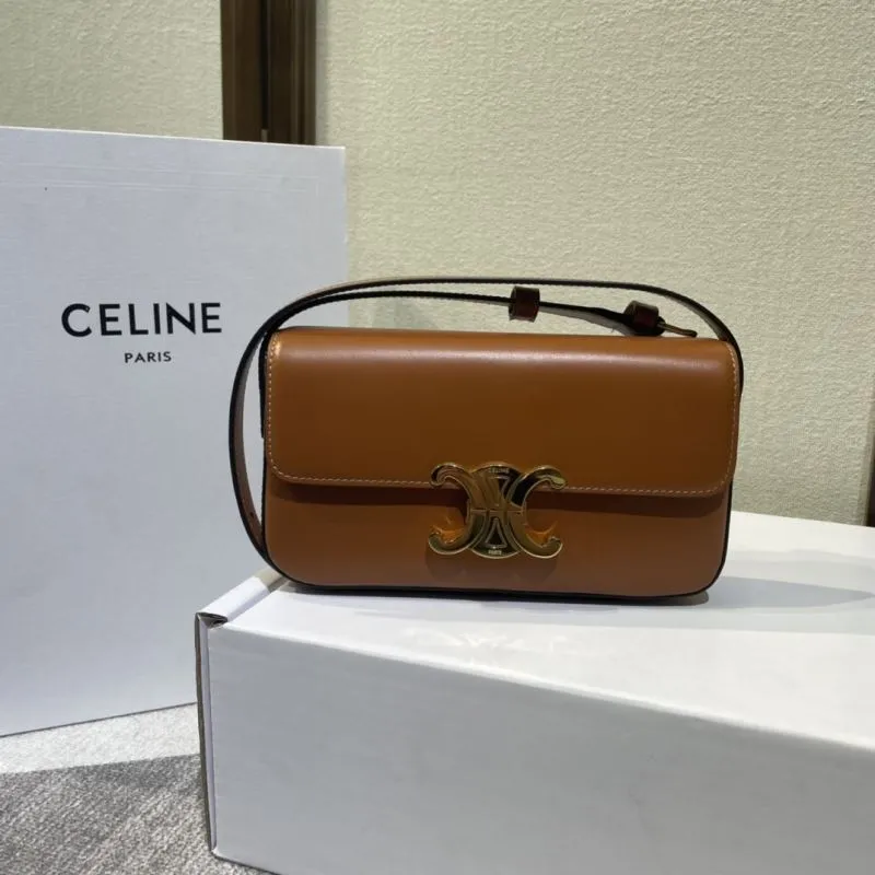 Celine Brown Leather Satchel Bag 625