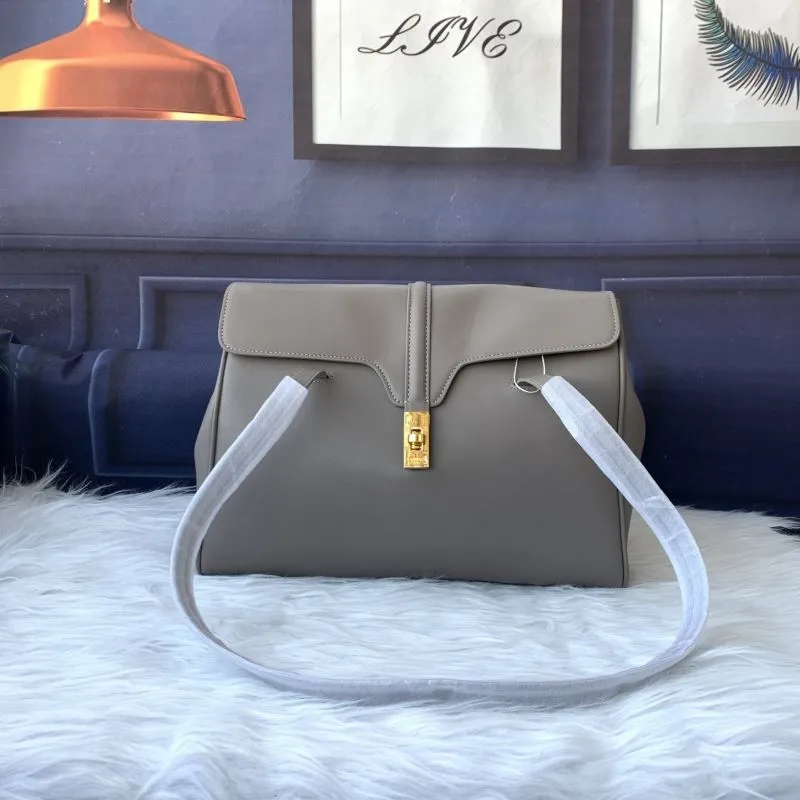 Celine Gray Leather Satchel Bag 627