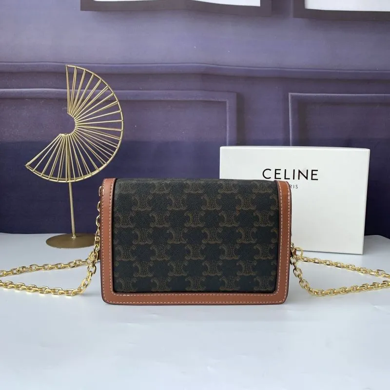 Alternative view of Celine Monogram Crossbody Satchel Bag 630