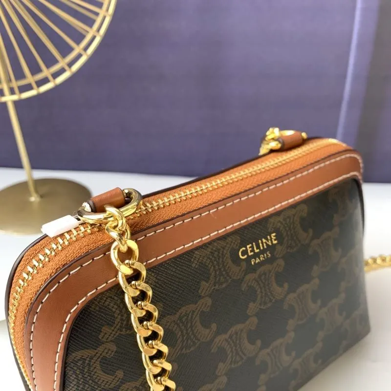 Celine C10E382 Monogram Chain Crossbody Bag - Image 4