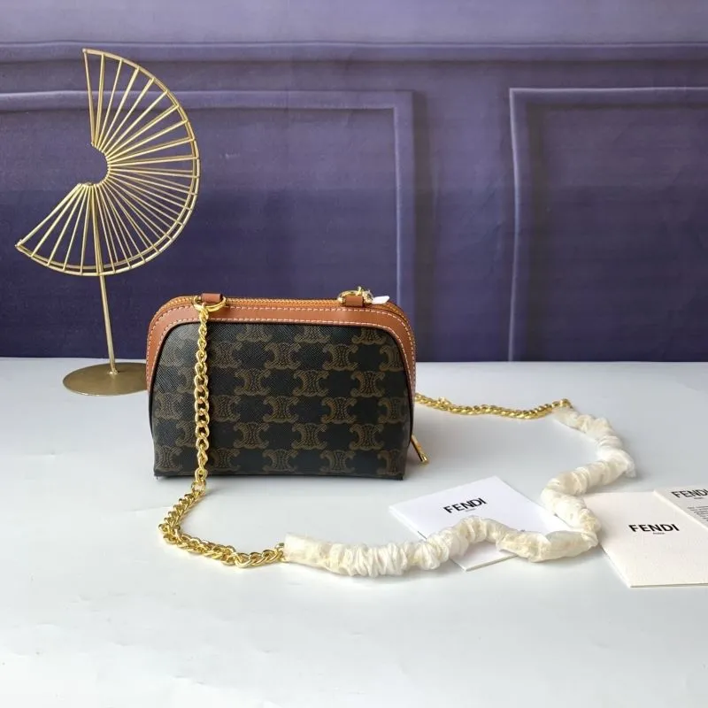 Celine C10E382 Monogram Chain Crossbody Bag - Image 5