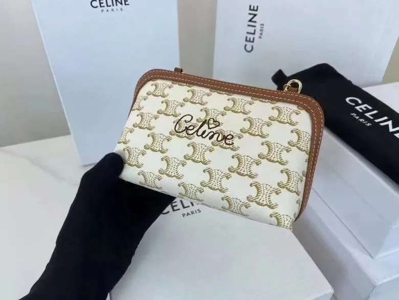 Celine C10E382 Beige Chain Crossbody Bag