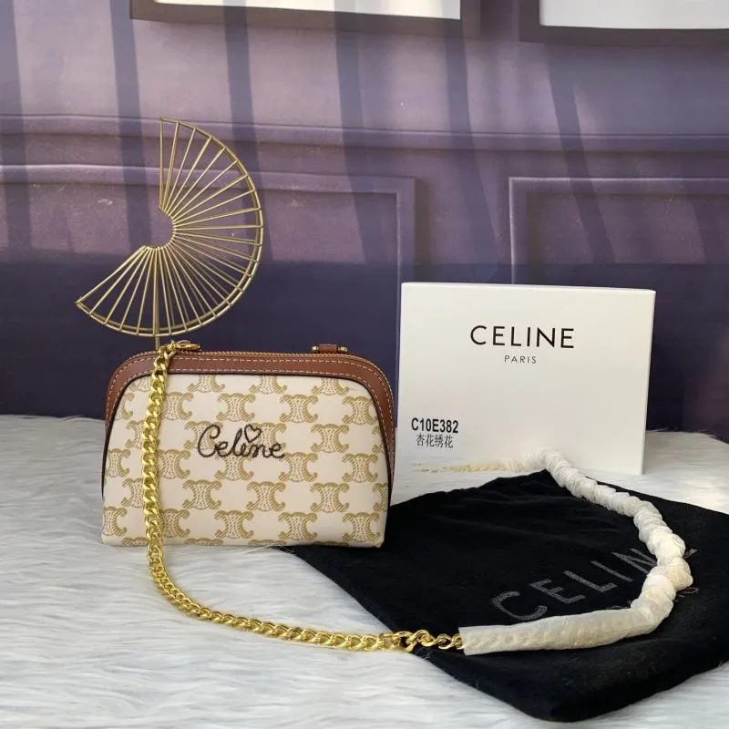 Alternative view of Celine C10E382 Beige Chain Crossbody Bag