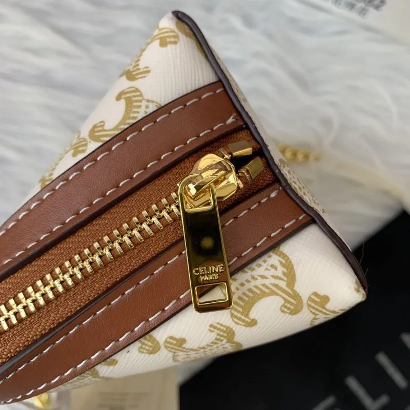 Celine C10E382 Beige Chain Crossbody Bag - Image 5