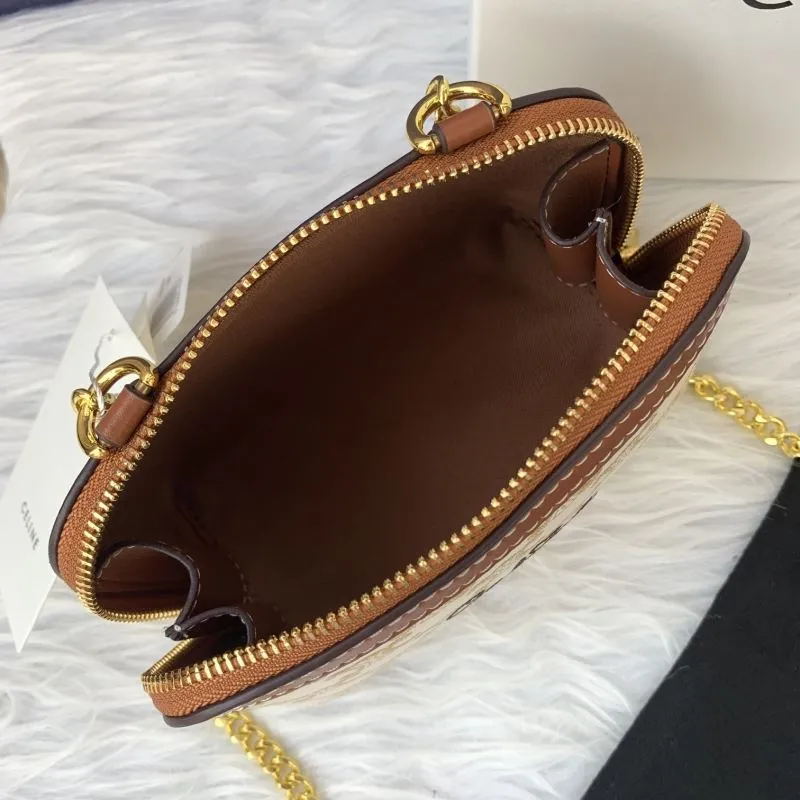 Celine C10E382 Beige Chain Crossbody Bag - Image 9
