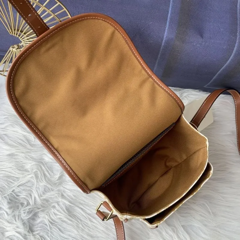 Celine Beige Crossbody Saddle Bag 637 - Image 8