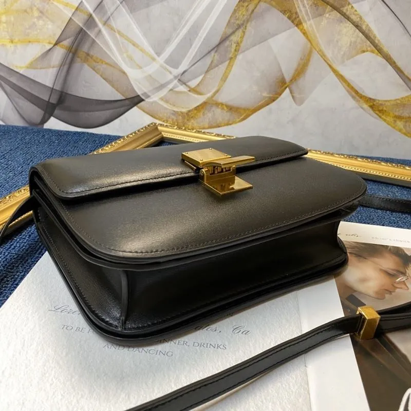 Celine Black Leather Satchel Bag 641 - Image 8
