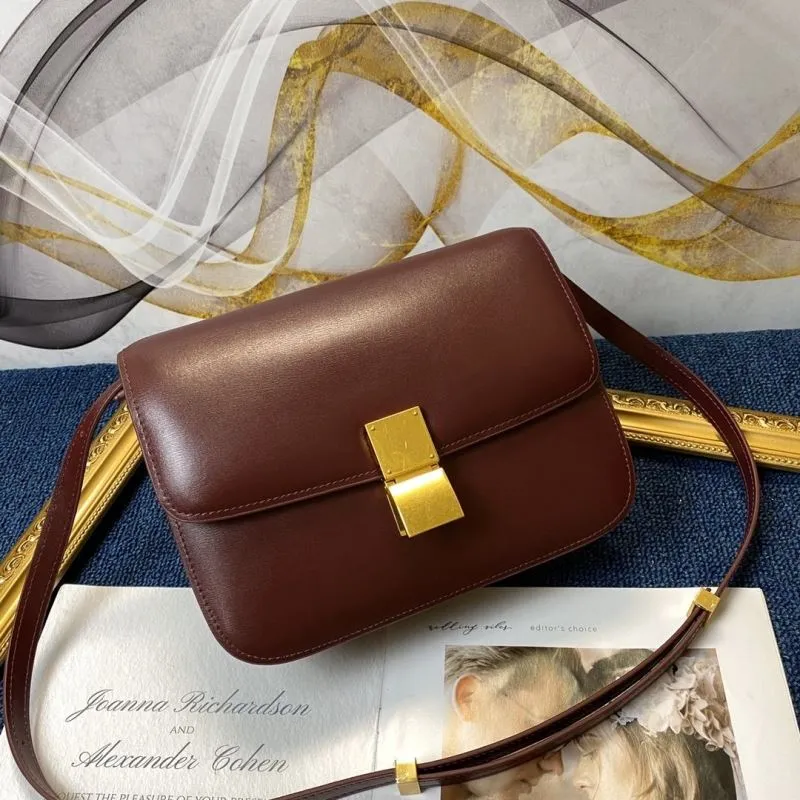 Celine Brown Leather Satchel Bag 644