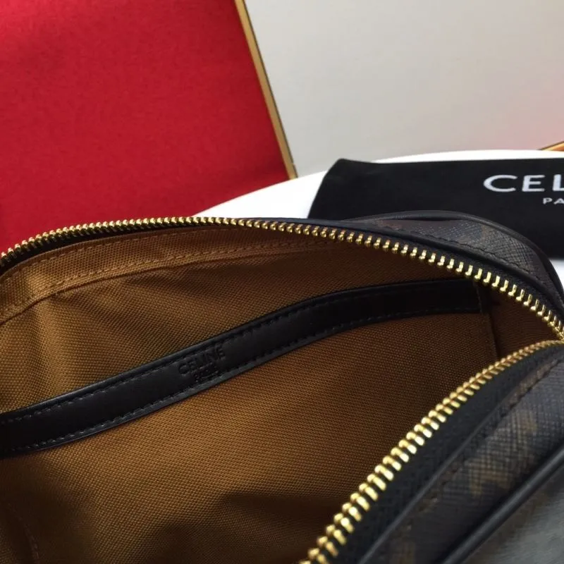 Celine Dark Brown Monogram Crossbody Bag 555 - Image 9