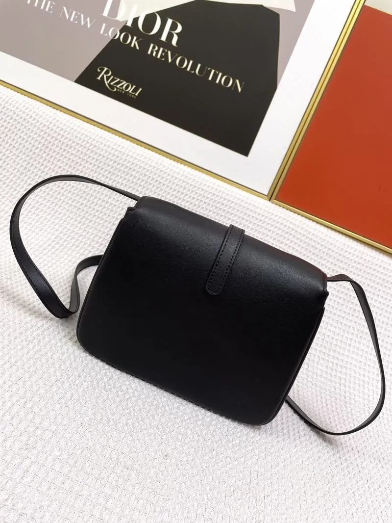 Alternative view of Celine Black Leather Crossbody Satchel Bag 647