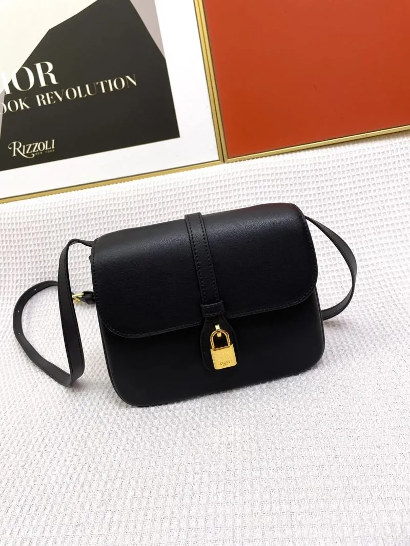 Celine Black Leather Crossbody Satchel Bag 647 - Image 3