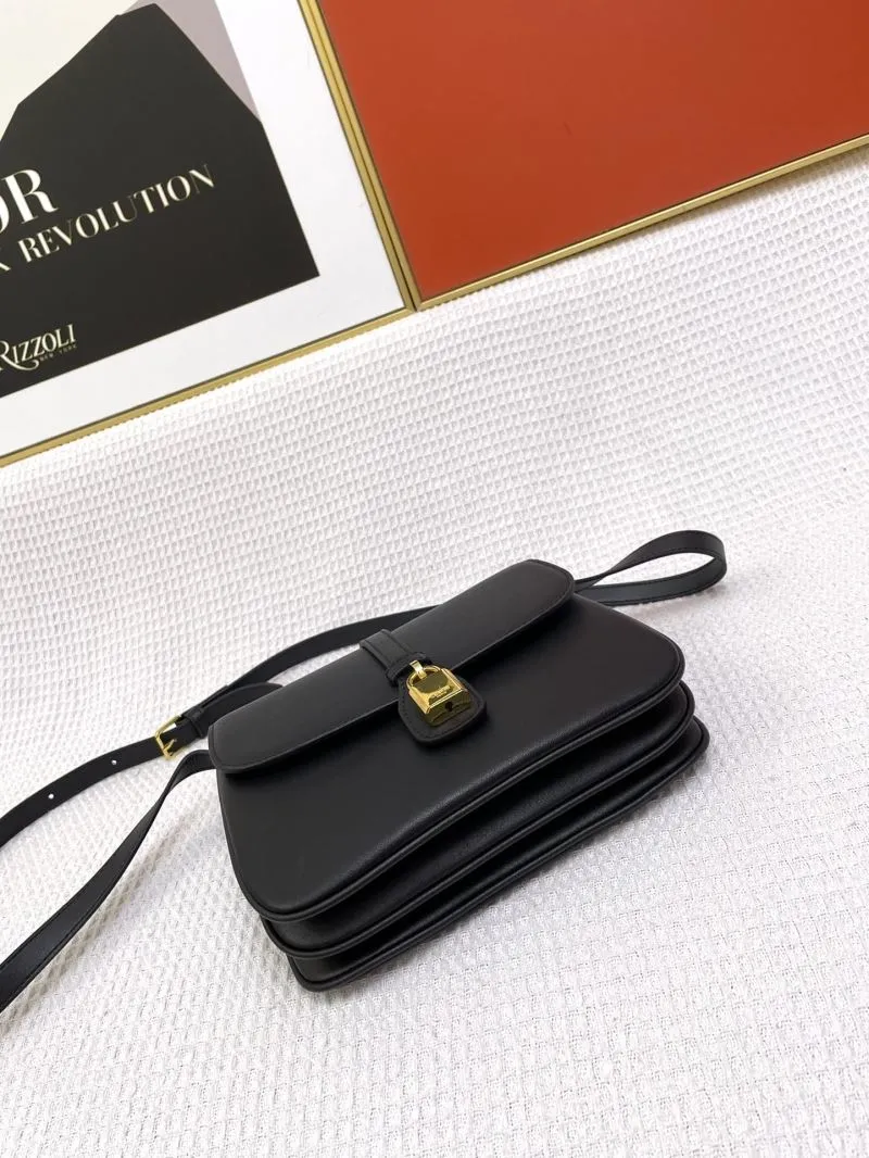 Celine Black Leather Crossbody Satchel Bag 647 - Image 6