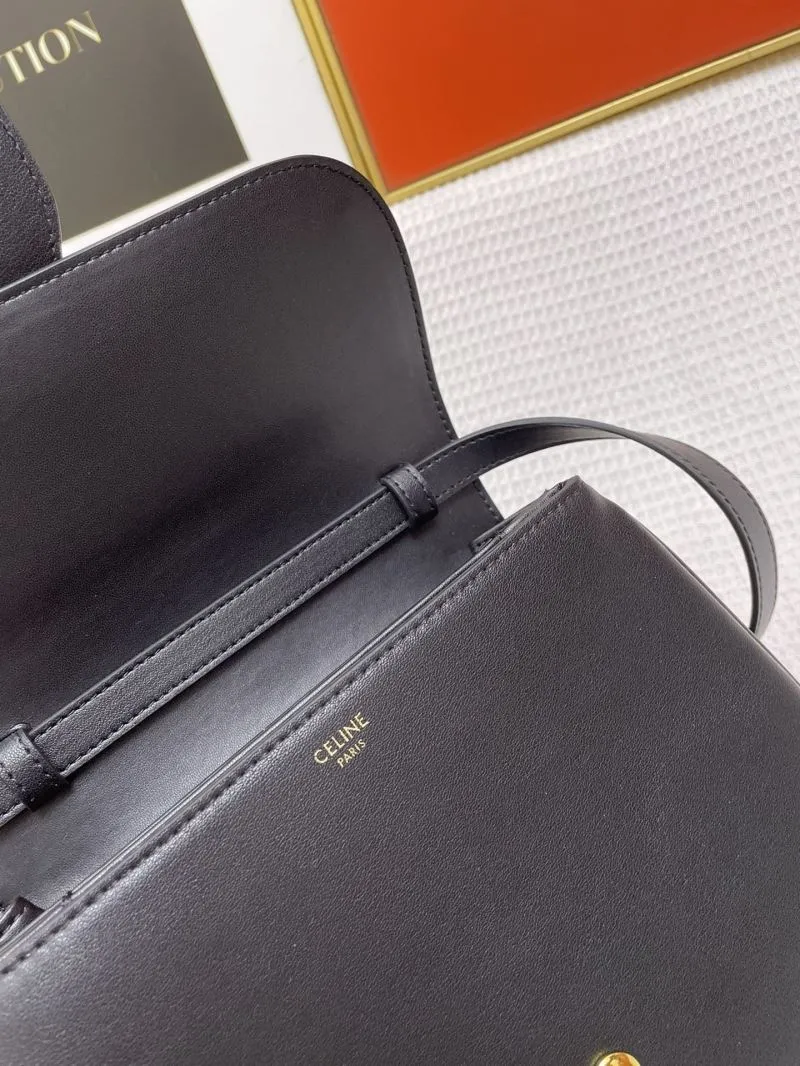 Celine Black Leather Crossbody Satchel Bag 647 - Image 7