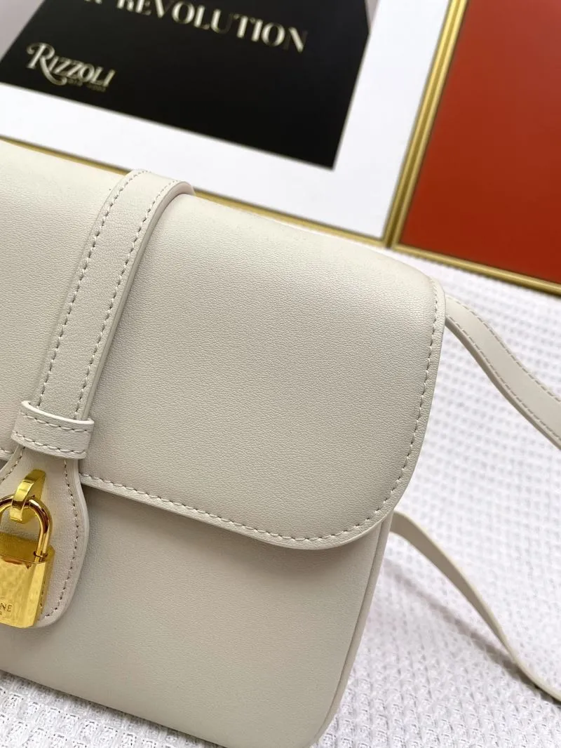 Celine Cream Satchel Crossbody Bag 648 - Image 6