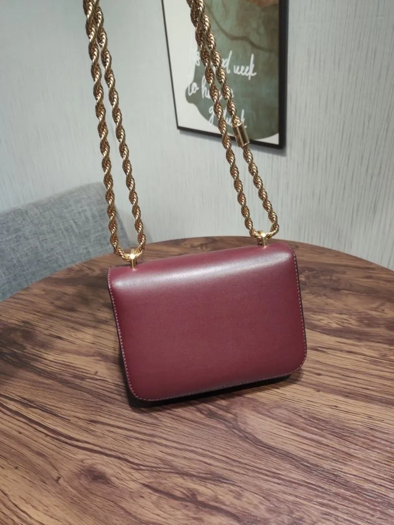 Tory Burch Burgundy Leather Crossbody Satchel Bag - Image 3