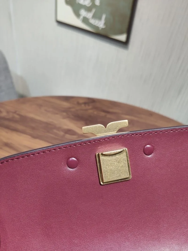 Tory Burch Burgundy Leather Crossbody Satchel Bag - Image 5