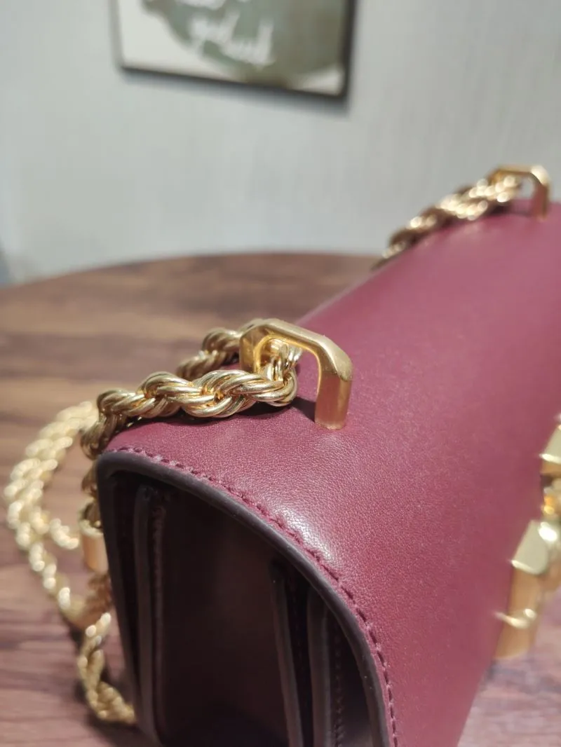 Tory Burch Burgundy Leather Crossbody Satchel Bag - Image 8