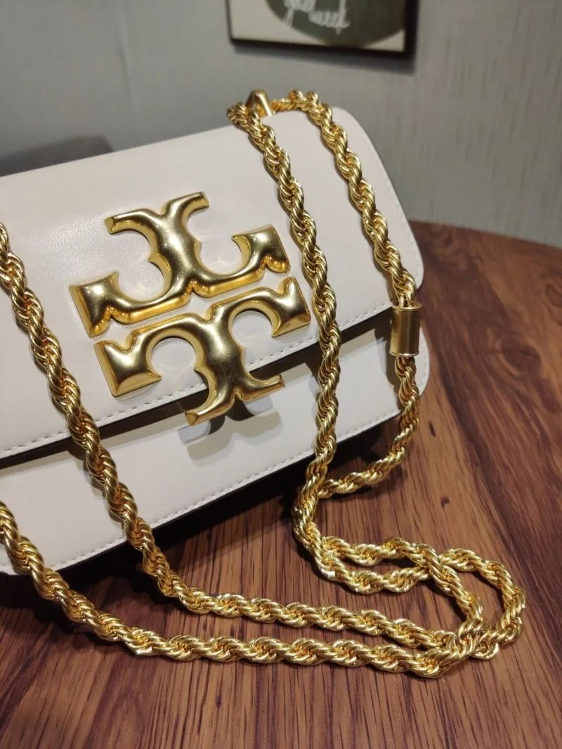 Tory Burch White Leather Chain Satchel Bag - Image 3