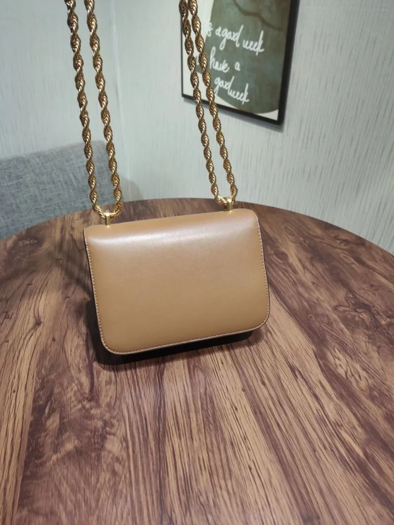 Alternative view of Celine Brown Chain Satchel Bag 653
