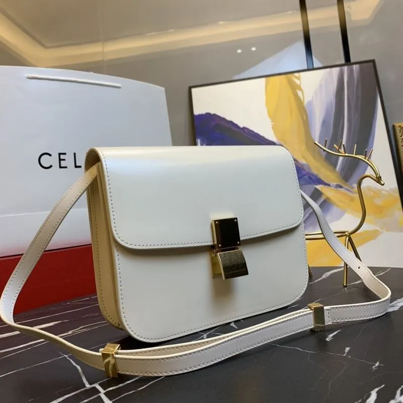 Alternative view of Celine White Leather Satchel Crossbody Bag 654