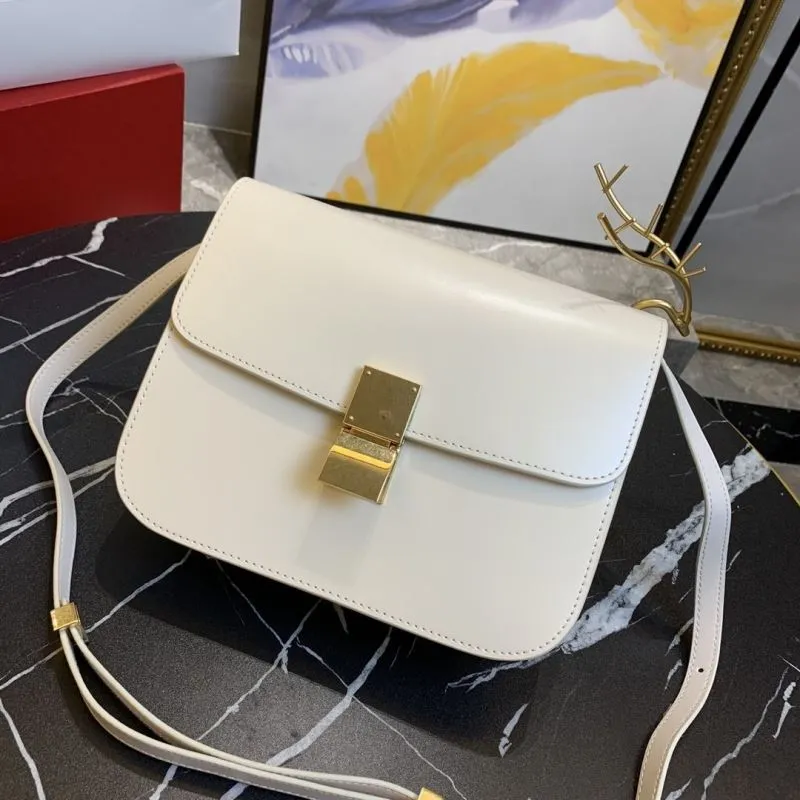 Celine White Leather Satchel Crossbody Bag 654 - Image 4