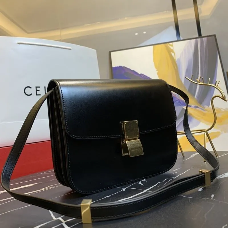 Alternative view of Celine Black Leather Satchel Bag 655