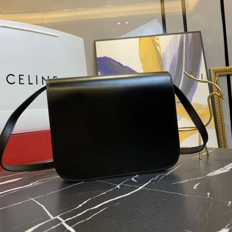 Celine Black Leather Satchel Bag 655 - Image 3