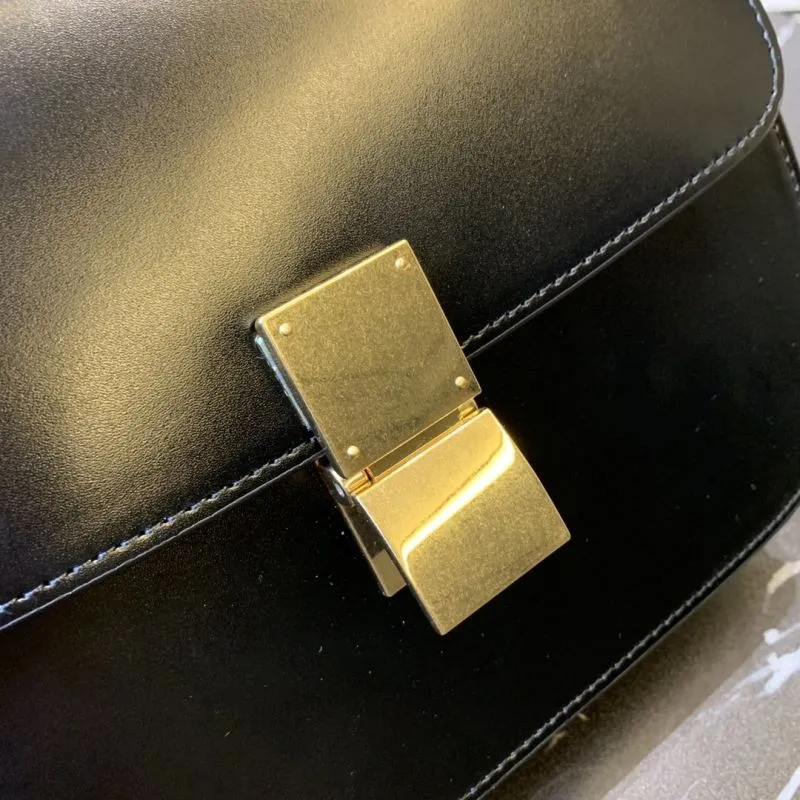 Celine Black Leather Satchel Bag 655 - Image 5