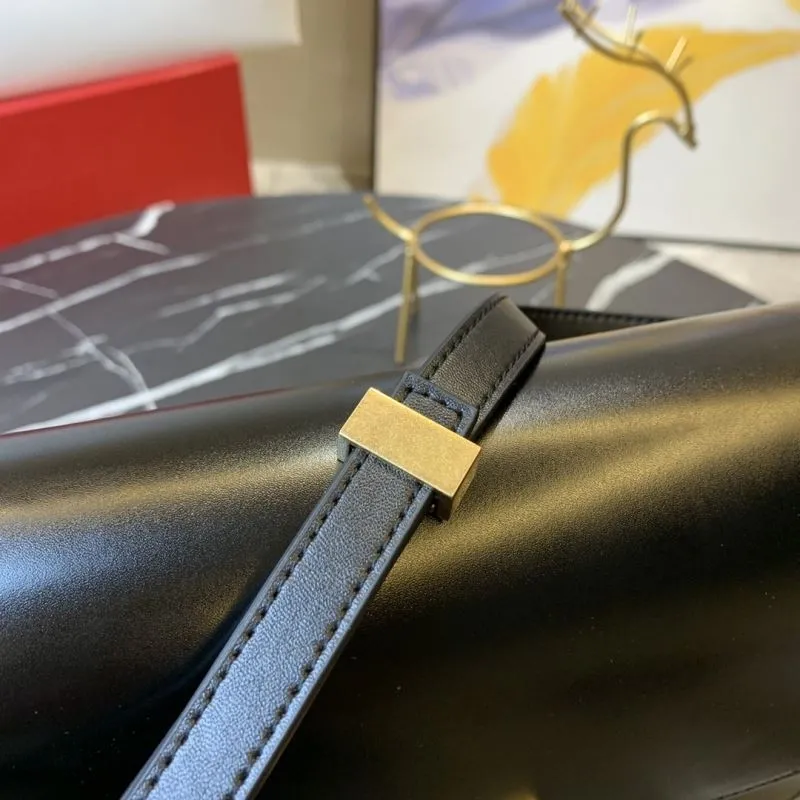Celine Black Leather Satchel Bag 655 - Image 6