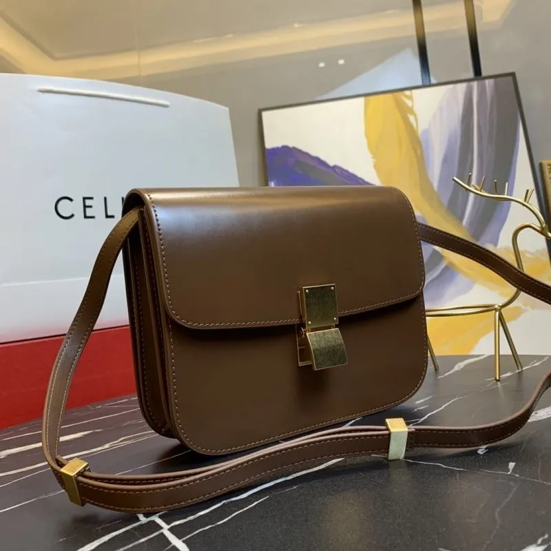 Alternative view of Celine Brown Leather Satchel Crossbody Bag