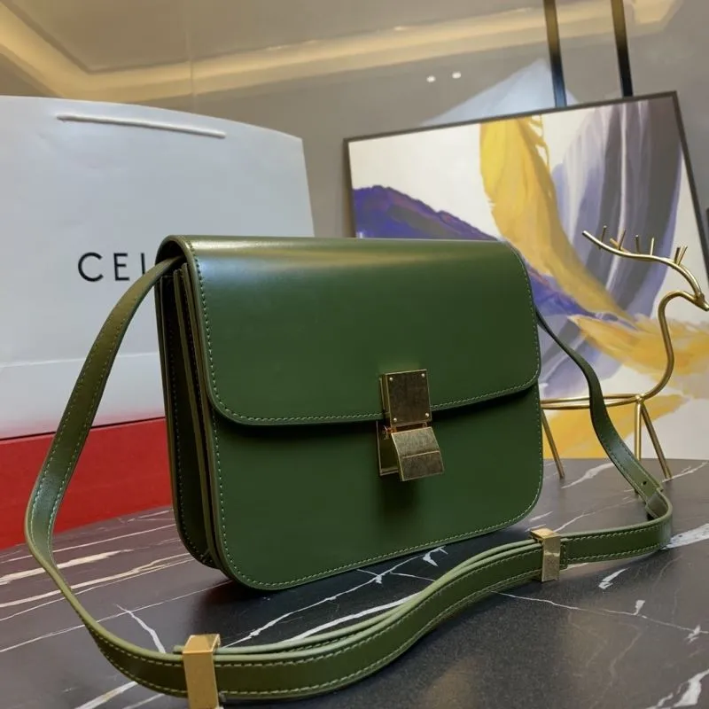 Alternative view of Celine Green Leather Satchel Bag 657