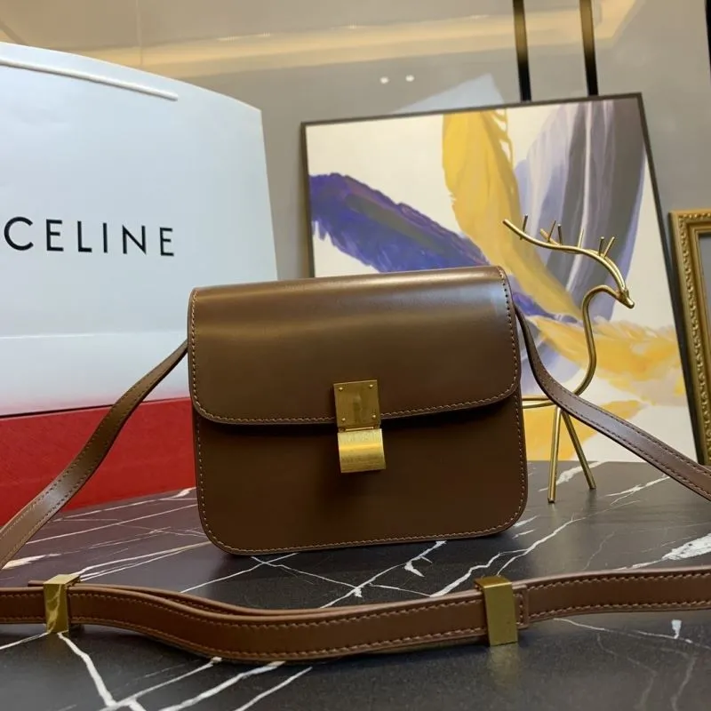 Celine Brown Leather Crossbody Bag