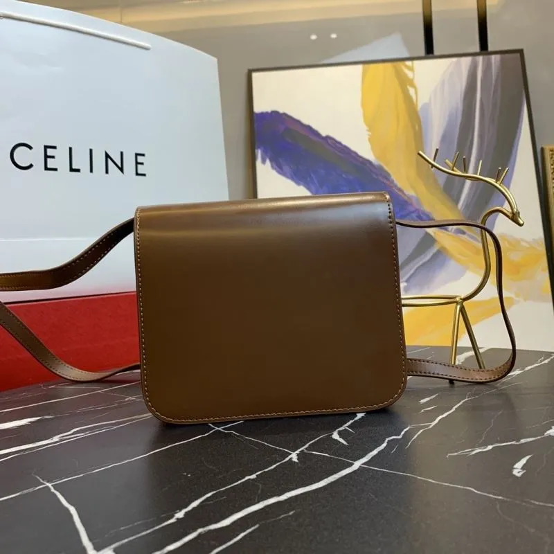 Celine Brown Leather Crossbody Bag - Image 3