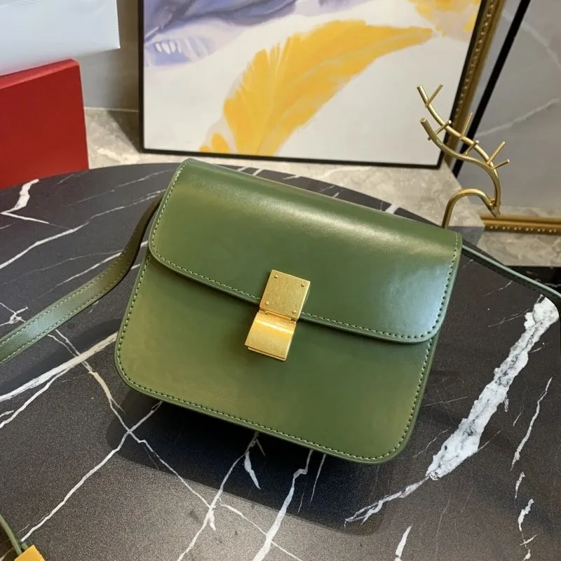 Celine Green Leather Satchel Crossbody Bag 660 - Image 4