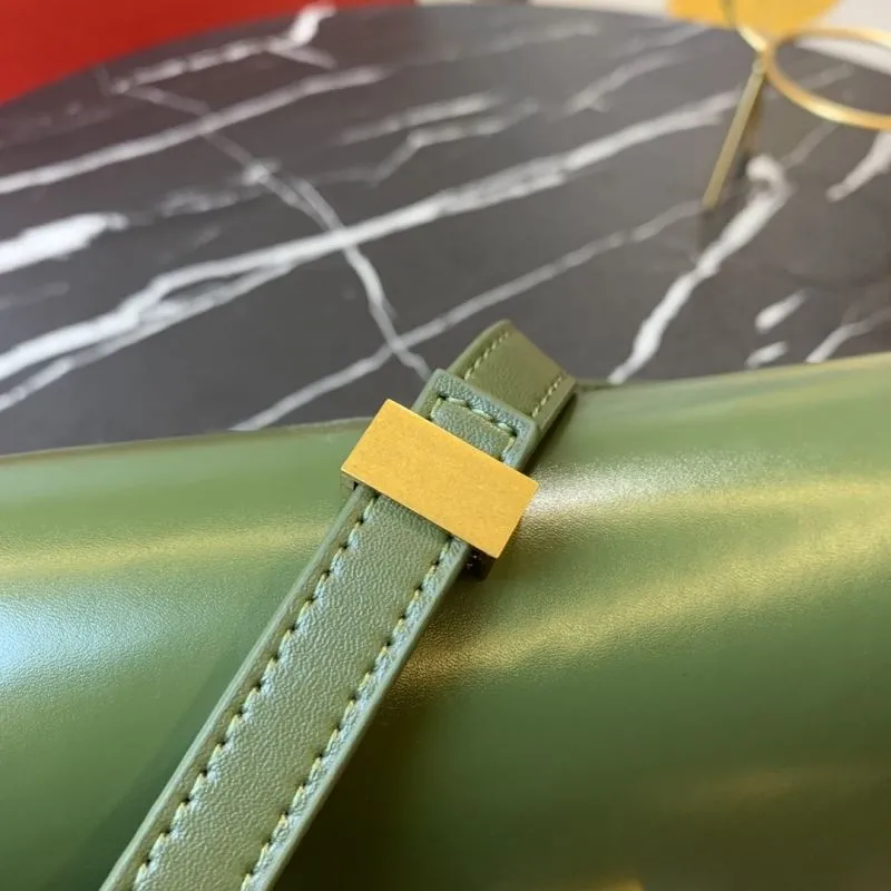 Celine Green Leather Satchel Crossbody Bag 660 - Image 6