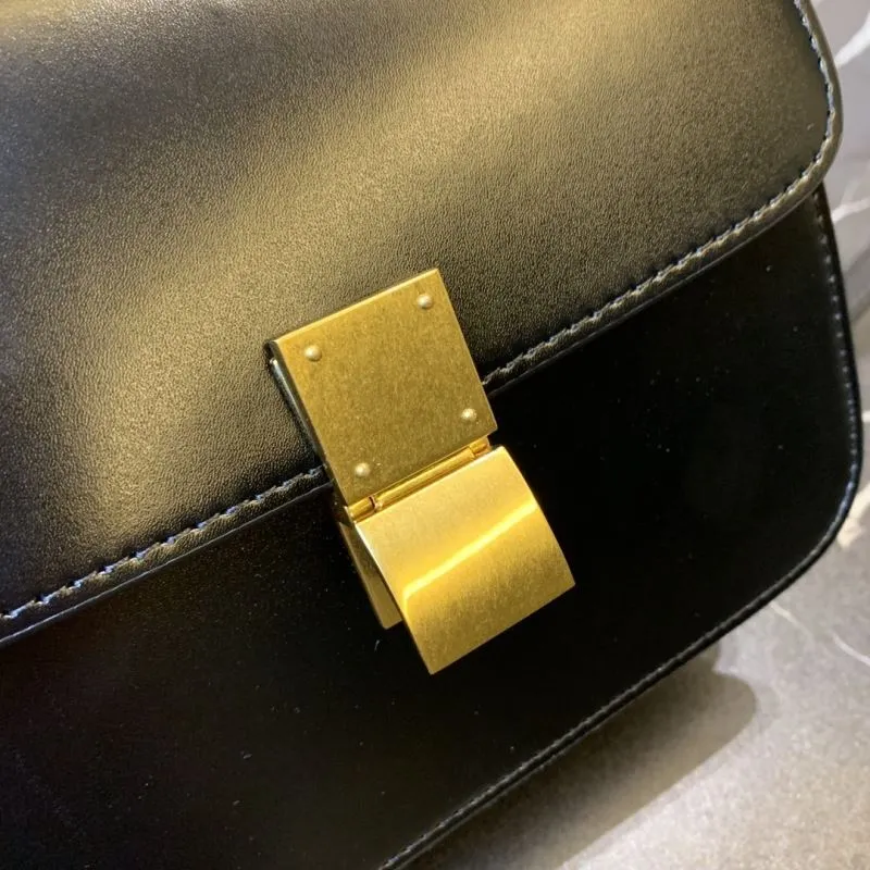 Celine Black Leather Satchel Bag 662 - Image 5