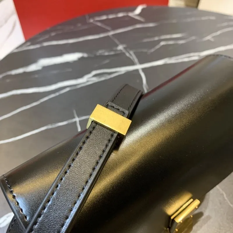 Celine Black Leather Satchel Bag 662 - Image 6