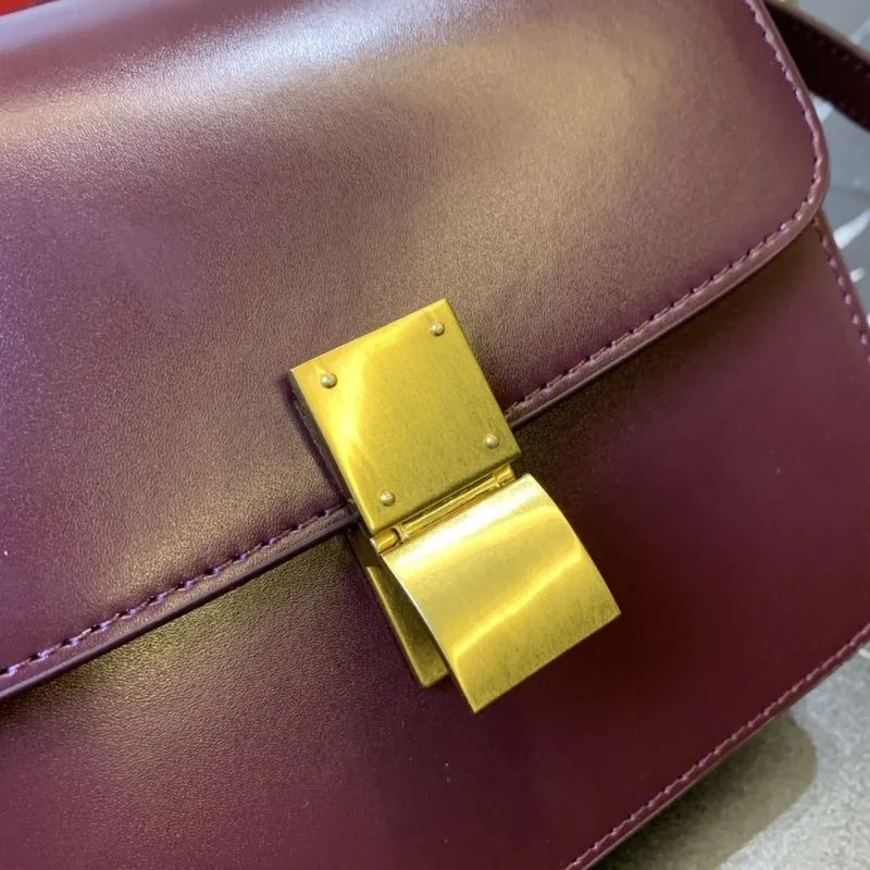 Celine Burgundy Satchel Bag 663 - Image 5