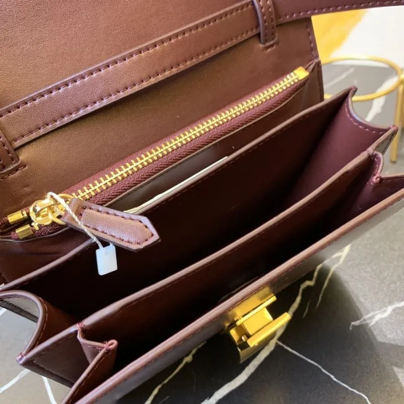 Celine Burgundy Satchel Bag 663 - Image 8