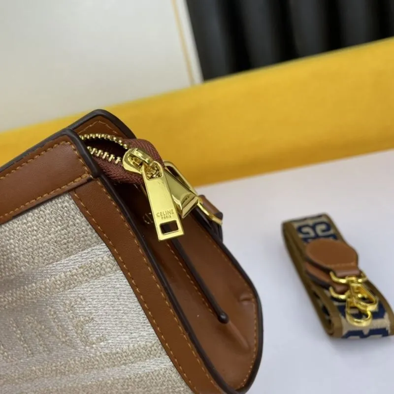 Celine Beige Brown Crossbody Satchel Bag 665 - Image 8